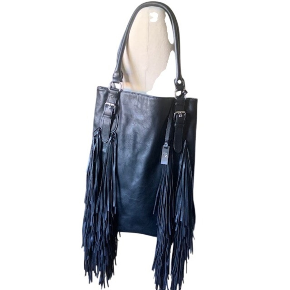 Urban Originals Fringe Hobo Tote Boho Western Festival Slouchy Shoulder Bag